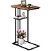 YMYNY Mesa Auxiliar Forma C, Mesa De Sofá, Industrial Diseño, Mesa De Centro Mesita para Ordenador Portátil, Apto para Salón O Dormitorio O Oficina, Rústico Marrón HST004H