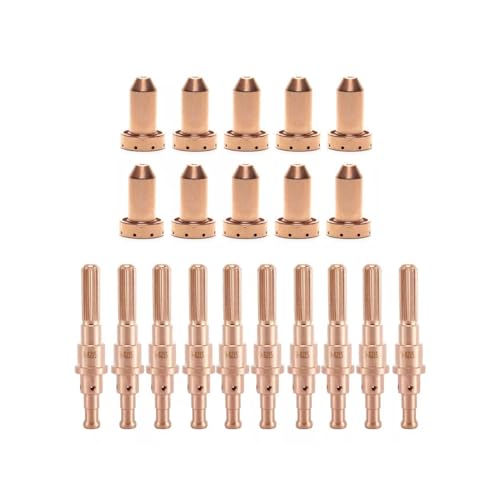 eddyweld Plasma electrode and nozzle compatible with Thermal Dynamics SL60/SL100 Plasma Cutting Torch Consumables (10pcs 9-8215 + 10pcs 9-8253)