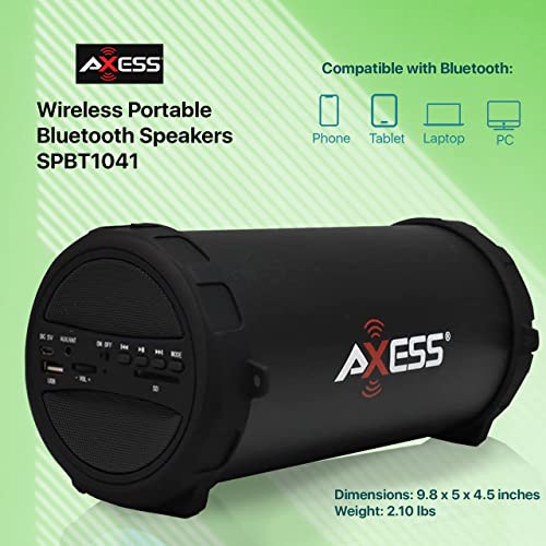 Axess Speakers Bluetooth Wireless Portable — At Home, Car Speakers, Or Outdoor Speaker With Aux, Sd Card, & Usb Compatibility For Amazing Sound - Spbt1041 #TOP1