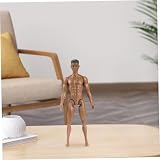 Lawnrden 1/6 Scale Action Figure|1/6 Scale Action Figure Multi Jointed Posable Male Muscular Body with Head for Display Doll Collection, Brown