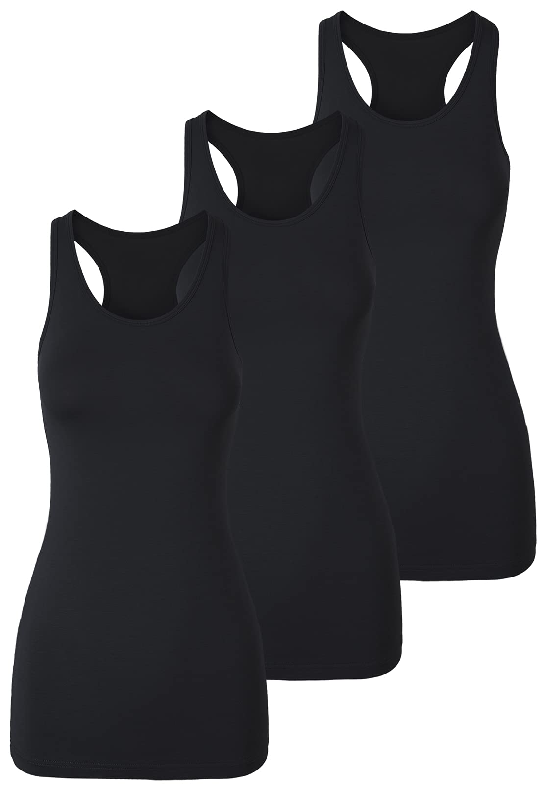 TAIPOVE Long Tank Tops for Women Cotton Layering Racerback Extra Long Camisole Activewear 3packs