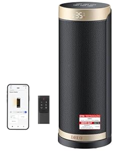 Dreo 2000W Smart Heizlüfter fürs Schlafzimmer, 16 Zoll Tragbarer Heizstrahler mit 70° Oszillation, Thermostat & Fernbedienung, 3 Modi, 3 Geschwindigkeiten, 12h Timer Elektroheizung für Räume