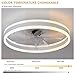 LIHETE Ceiling Fan with dimmable LED Light, Ceiling Fan with Light, Bedroom Living Room Lighting Tool