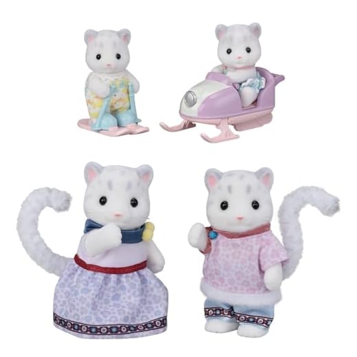 Sylvanian Families - La Famille Panthère des neiges - Set 4 Figurines - Plongez dans l'univers de la Famille Sylvanian - Figurines Animaux Miniatures - Jouet Enfant 3 Ans et + - 5814