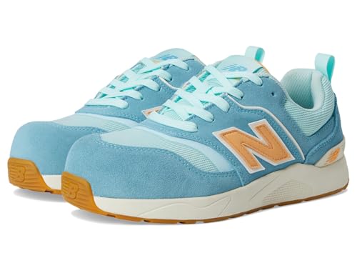 New Balance Women's Composite Toe Elite Lite EH Industrial Shoe, Milky Blue Orange, 9 Wide