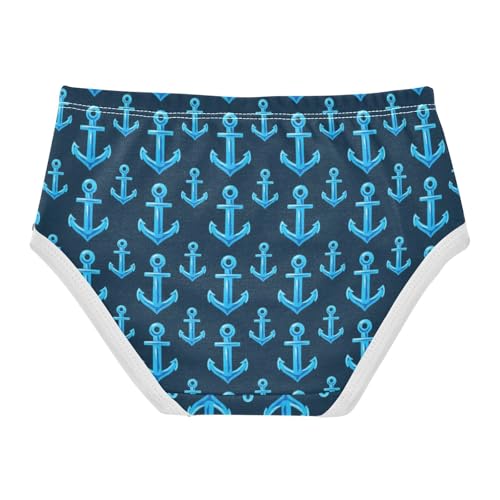 Joisal Pattern Girls Underwear Toddler 2t Cotton Panties for Girl Nautical Anchors Dark Blue Kids Briefs Undies2