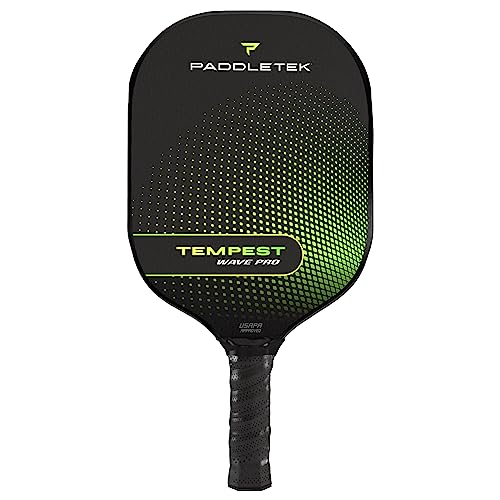 Paddletek Tempest Wave Pro ピックルボールパドル | 標準グリップ | バリウム (グリーン)