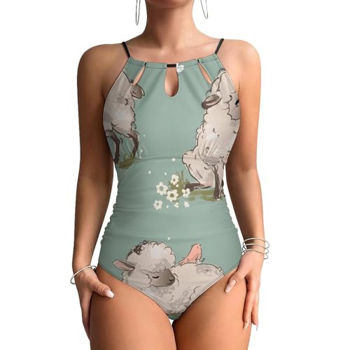 Maillot de bain contrôle ventre femme : silhouette sculptée en monokini mouton