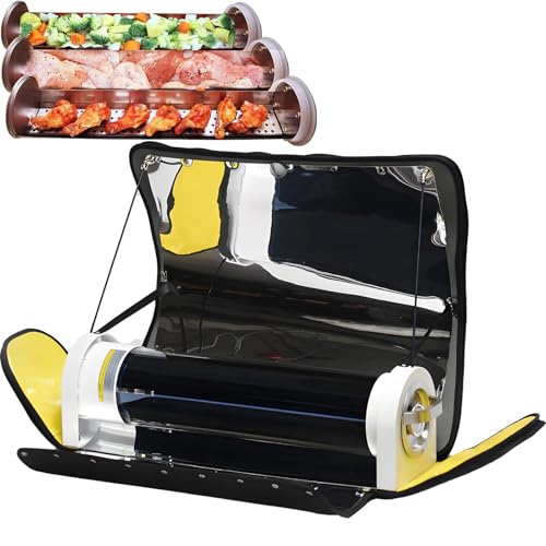 Horno solar portátil para cocinar al aire libre, capacidad de 0,8/4,5 L con termómetro, fácil de usar para camping, senderismo, fiestas familiares