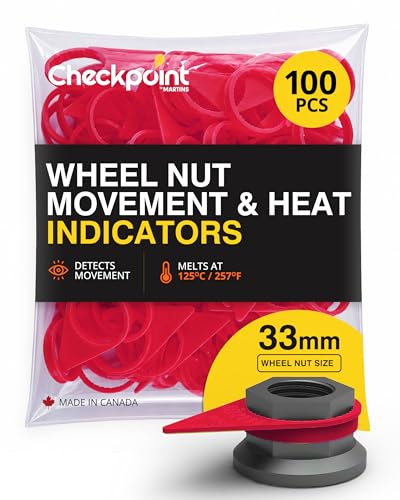 Image of Checkpoint 33 mm Wheel Nut Indicators Red - Checktorque Lug Nut Safety Indicators, Heat & Movement Detection for Commercial Trucks, Fleets & Trailers (100 Pack)