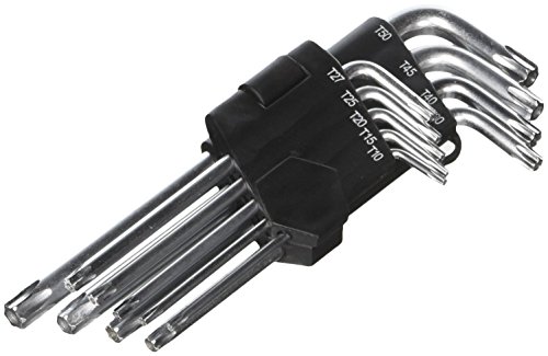 Bastex 9pc Allen Tool Set Anti Tamper Proof Torx Star Key Bit Wrench L-Shape T10-T50