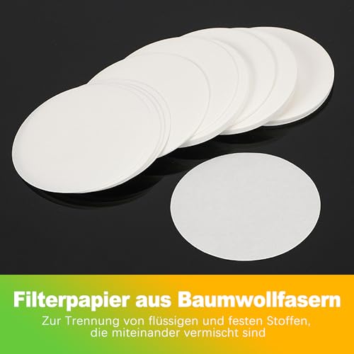 BondEron 100 Stück Filterpapier Rund 11cm Weiß | Mittlerer Fließgeschwindigkeit, für Kaffeefilter Rund Rundfilter & Laboranalyse