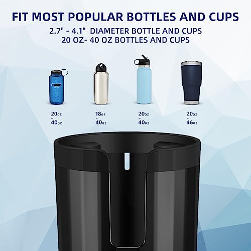 Tykor Car Cup Holder Expander, Cup Holder Expander For Car With Adjustable Base, Fits Yeti 24/36/46Oz, Hydro Flasks 32/40Oz, Large Bottles In 2.7"-4.1" #TOP3