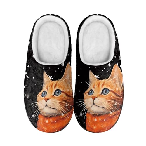 Binienty Womens House Shoes Slippers Indoor Outdoor Vintage Memory Foam Fluffy Slippers Anti Skid