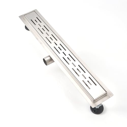 GY Bath Canaleta Ducha 70cm, Desagüe Ducha en Modelo H, Canal de Drenaje de Acero Inoxidable con Sifón y Filtro