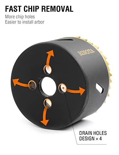 Binota Bi-Metal Hole Saw M42, Set 17Pc For Metal, Wood, Plywood, Pvc, Gypsum, Composite, Stainless Steel Plate, Kit 19-76Mm #TOP5