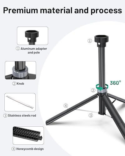 Image of Starlink Mini Tripod Stand Mount for All Starlink Mini Models | Portable Starlink Mini Tripod Stand Mount with Aluminum Tripod Adapter for RV, Camping, Outdoor Setups