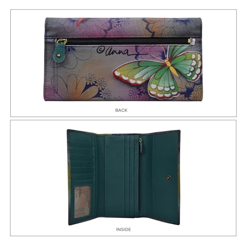 Anna by Anuschka Women's Hand Painted Genuine Leather Multi Pocket Wallet4