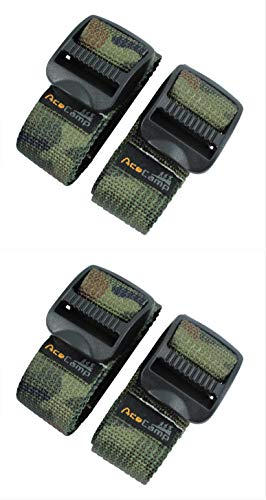 AceCamp 2X Koffergurt Kofferband Packriemen Breit extra stark Allzweckgurt, Doppelpack Camo Green - 2.5 x 120cm, 90479 – Ansicht 1