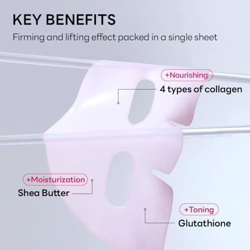 Mediheal Hyper Collagen - Collagen Real Deep Mask, Overnight Firming & Hydrating Gel Mask, Pore Appearance Refining, Plumping & Elasticity Care, Korean Skincare (4ea)