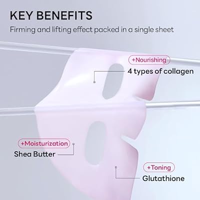 Mediheal Hyper Collagen - Collagen Real Deep Mask, Overnight Firming & Hydrating Gel Mask, Pore Appearance Refining, Plumping & Elasticity Care, Korean Skincare (4ea)