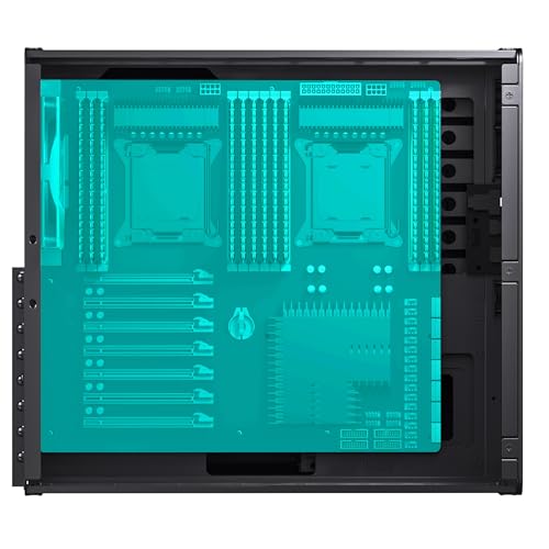 Image of Jonsbo N5 NAS Enclosure - Cube E-ATX Cube Case with Space for 16 Drives, 8 Slots, Mesh Design, Wooden Decor, USB-C, Ideal for NAS & Workstation, Black