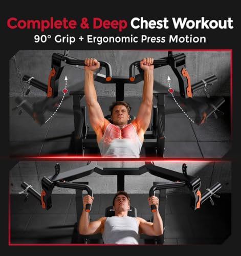 FEIERDUN SO2 Chest Press Machine, Heavy-Duty Bench Press Machine with 4-Level Adjustable Independent Converging Arms, Unique Adjust Bench Design, Strength Training Equipment — view 4
