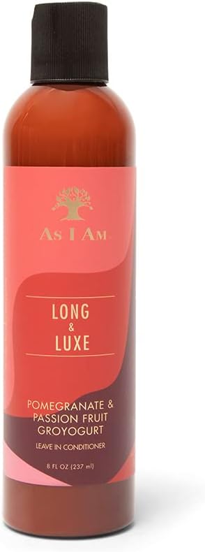 Long and Luxe GroYogurt Leave-In Conditioner - 8 Ounce - with Yogurt, Pomegranate, & Passion Fruit - Moisturizes & Hydrates Curls