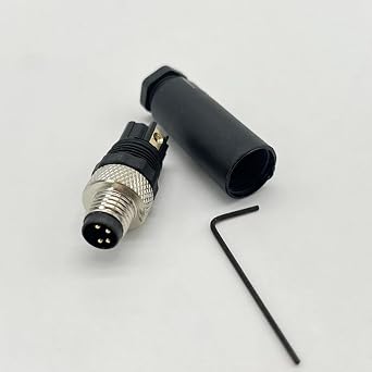 M8 4 Pin Male Connector, 8mm A Code Straight Industrial Circular Connector Field Assembly Wireable Sensor IP67 Waterproof Unshiled Adapter for Electric Bicycles 60V 4A AC/DC Male