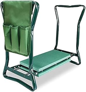 Folding Sturdy Garden Seat with Bonus Tool Pouch and Widen Soft EVA Foam Pad, Outdoor Lawn Bench Chair /Stool for Protects Knees or Rest