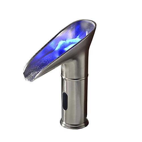Wasserhahn LED Wasserfall Auslauf Automatische Sensor Kalt-Warm Bad Spüle Waschbecken Mischer Wasserhahn Cover