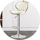 バタフライバックレスト付き回転式バースツール、高さ調節可能なキッチンカウンタースツール、オフホワイトの金属製フットレスト付き