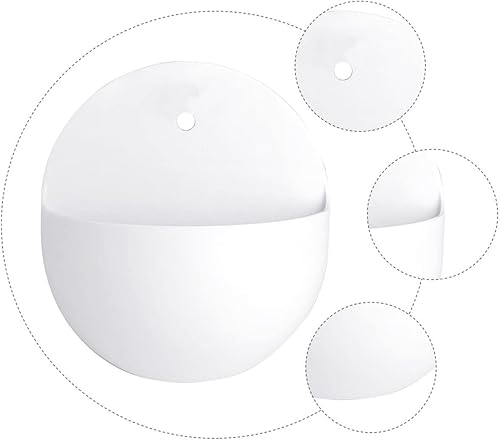 Miniatura 5 de HANABASS 3 piezas de plástico rústico automático o jardín blanco pared al aire libre macetas balcón auto-suculenta colgante florero contenedor