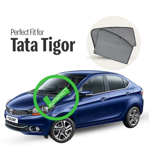 Image of Autofact Car Sunshades for Tata Tigor, UV Protection, Useful Car Accessories, Custom fit Sun Shades for Side Windows, Set of 4