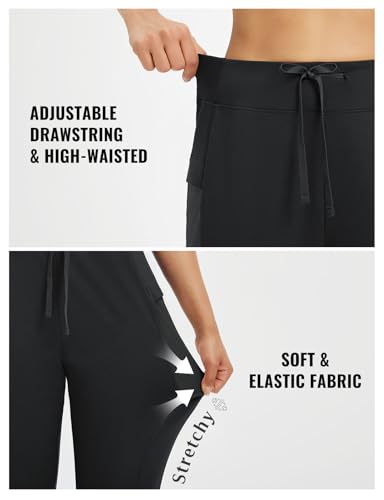 baleaf Women's Fleece Lined Joggers High Waisted Thermal Running Sweatpants Warm Athletic Hiking Pants with Pockets4