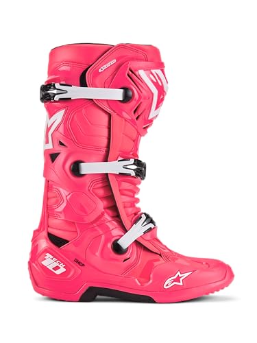 Image of Alpinestars Tech 10 Boots, High-Performance Motocross Boots, CE-Certified, 7, Diva Pink /White