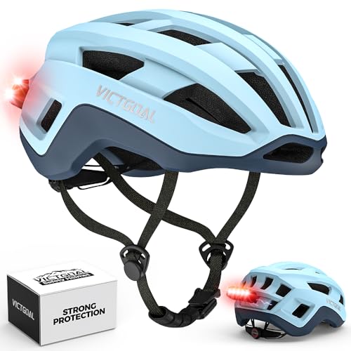 Casco de bicicleta ajustable transpirable VICTGOAL con luz trasera