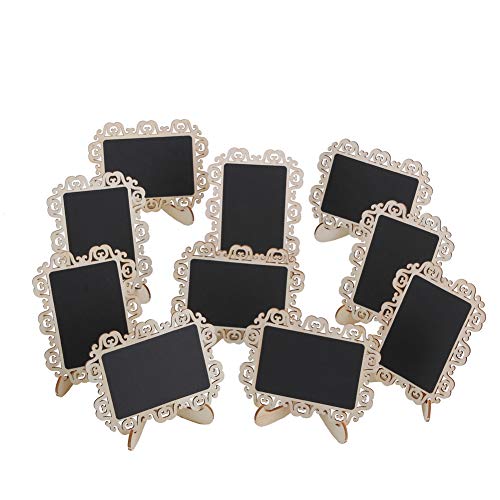 Wood Mini Chalkboard Signs -Stand Blackboard Message Board Wooden Easel for Place Cards Weddings Birthday Parties Event Decorations 12pcs