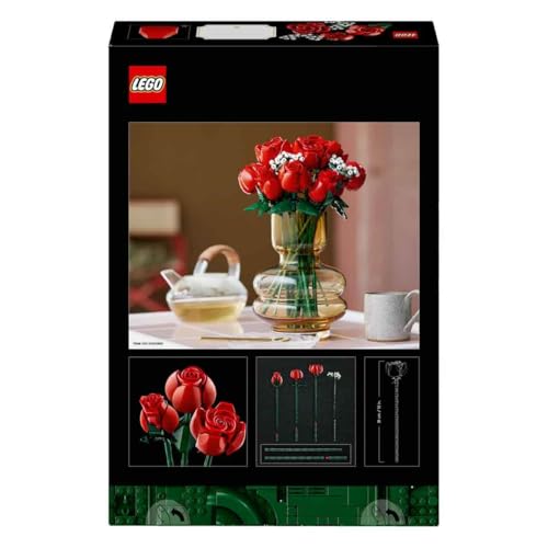 LEGO Botanicals Bouquet Fantasy Building Set of Roses Home Decor Flower Gift for Adults 10328, 822 Pcs