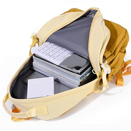 Mochila escolar ligera para universidad y laptop casual viaje blanca unisex 5