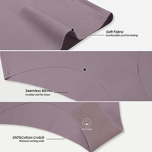 Image of DEANGELMON Seamless Underwear for Women No Show Bikini Panties Comfortable Stretch Invisible Ladies Hipster Briefs