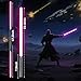 TQQALCYS Lightsaber, Dueling Light Saber, 15 RGB Colors 4 Modes Type-C Rechargeable Sword with Alloy Hilt, Light Sabers for Kids Birthday Party Cosplay Halloween Christmas, 2PCS