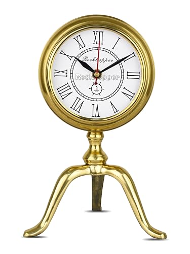Image of Metal Gold Handcrafted Chrono Analog Table Clock, Aesthetic Desk Clock for Home Decor Office Desk Living Room Bedroom Study Room Kids Room (Large 6'')