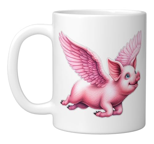 Tazón de cerámica con diseño de cerdito alado miniatura 1