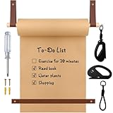 11.8” Kraft Wall Mounted Paper Roll Holder Dispenser Kit with Cutter, Larbeti Butcher Paper Roller Hanger for Offices, Cafés, Kitchens, Restaurants to Create Lists, Memo Board, DIY Painting