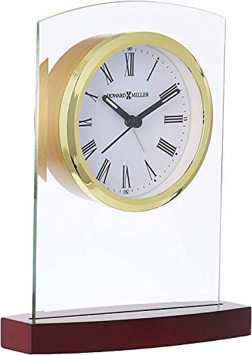 image for Howard Miller Marcus Table Clock 645-580 – Beveled Glass Arch, Satin