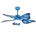 Oświetlenie kreatywne skrzydło motyla lampa sufitowa i wentylator z pilotem 5 ostrzy LED sypialnia wiszący wentylator światło regulowana prędkość do sypialni dla dzieci - niebieski 102 x 45 cm