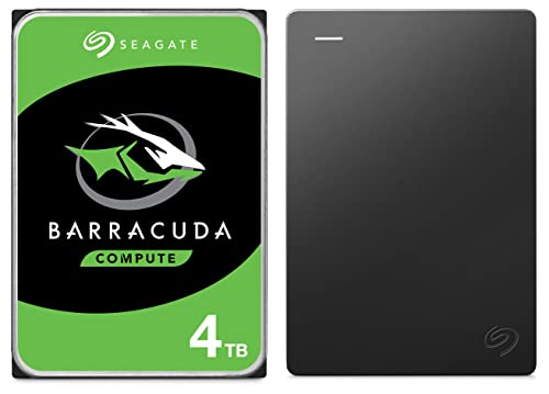Seagate Barracuda 6 Gb/s 5400 RPM 256 MB Cache 4 TB Internal SATA Hard Drive HDD & Portable 2TB External Hard Drive Portable HDD – USB 3.0 for PC Laptop and Mac (STGX2000400)
