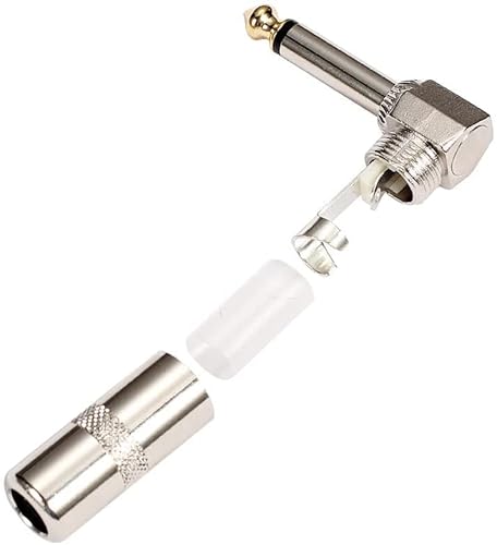 Ts Mono Plug,1/4" 90 Degree Right Angle Plug, 6.35Mm Heavy Duty Ts Mono Male Solder Type Jack Connector For Dj Mixer Speaker Cables Guitar Cables Microphone Cables (Right Angle Ts Plug) #TOP6