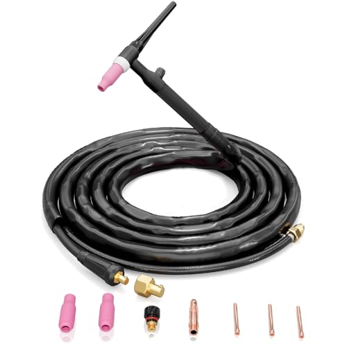 41kCj5bGahL. SL500 haxiaoer WP-17V TIG Welding Torch - Lift TIG Torch for Stick/MIG Welder Machines - 10FT Cable with 10-25mm² Quick Connector & 35-50mm² Adapter - Includes Holster & Complete Accessory Kit